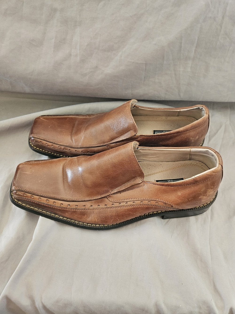 Men's Tan Leather Slip-On Loafers - Classic Casual by